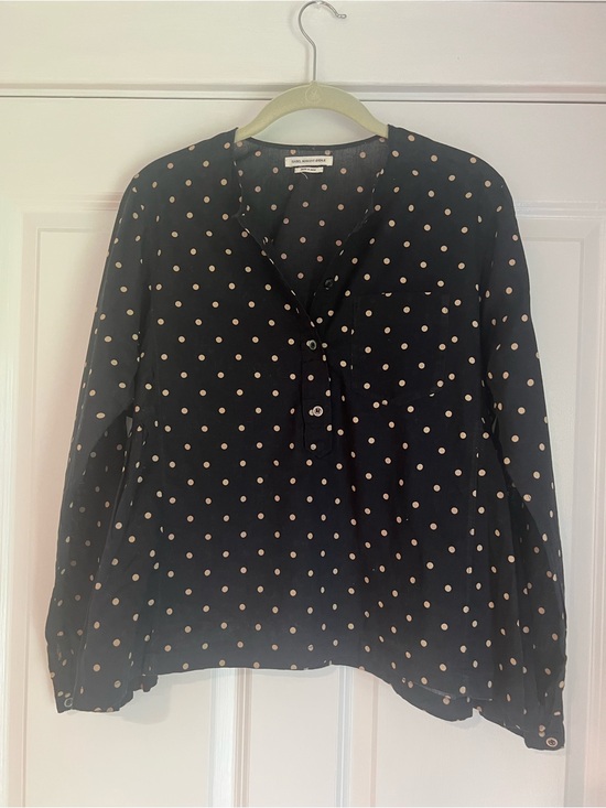 Isabel Marant Tops - Isabel Marant Black Blouse with Cream Polka Dots